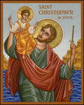 Wood Plaque - St. Christopher by J. Cole