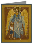 Custom Text Note Card - Guardian Angel with Boy by J. Cole