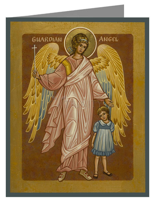 Guardian Angel with Girl - Note Card Custom Text