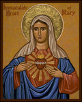 Wood Plaque - Immaculate Heart of Mary by J. Cole