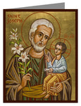 Note Card - St. Joseph and Child Jesus by J. Cole