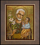 Wood Plaque Premium - St. Joseph and Child Jesus by J. Cole