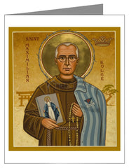 Custom Text Note Card - St. Maximilian Kolbe by J. Cole