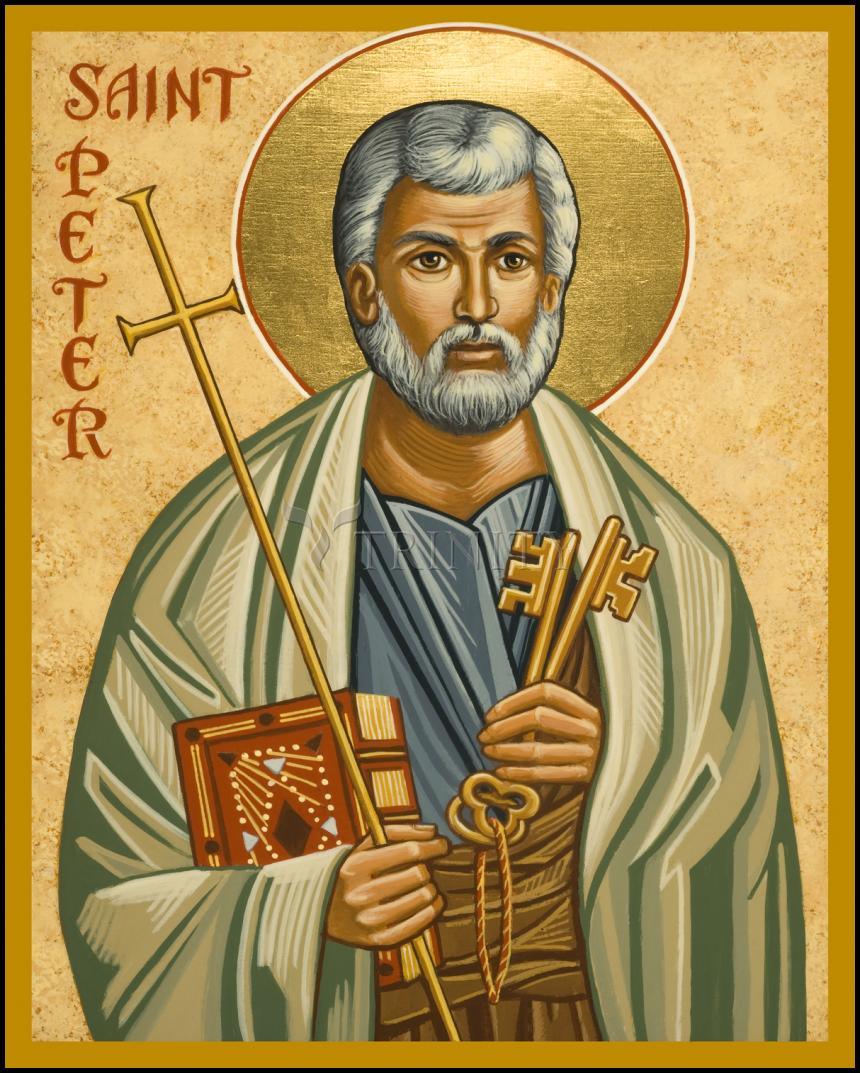 Wood Plaque St. Peter by J. Cole Trinity Stores