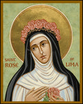 Wood Plaque - St. Rose of Lima by J. Cole
