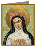 Custom Text Note Card - St. Rose of Lima by J. Cole