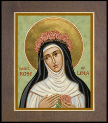 Wood Plaque Premium - St. Rose of Lima by J. Cole