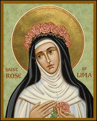 Wood Plaque - St. Rose of Lima by J. Cole