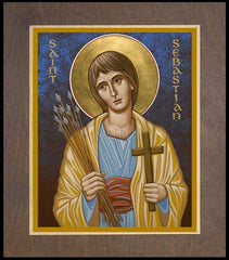 Wood Plaque Premium - St. Sebastian by J. Cole