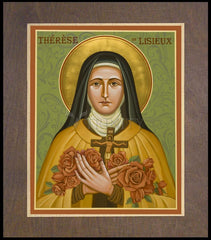 Wood Plaque Premium - St. Thérèse of Lisieux by J. Cole