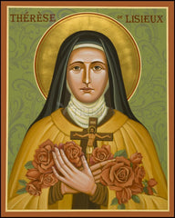 Wood Plaque - St. Thérèse of Lisieux by J. Cole