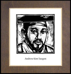 Wood Plaque Premium - St. Andrew Kim Taegon by J. Lonneman