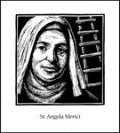 Wood Plaque - St. Angela Merici by J. Lonneman