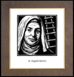 Wood Plaque Premium - St. Angela Merici by J. Lonneman