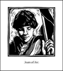 Wood Plaque - St. Joan of Arc by J. Lonneman