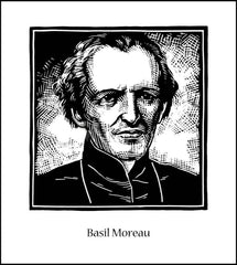 Wood Plaque - Bl. Basil Moreau by J. Lonneman