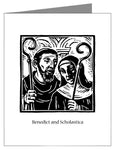Note Card - Sts. Benedict and Scholastica by J. Lonneman
