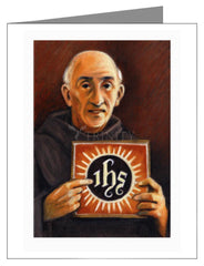 Custom Text Note Card - St. Bernardine of Siena by J. Lonneman