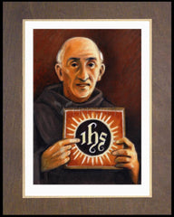 Wood Plaque Premium - St. Bernardine of Siena by J. Lonneman