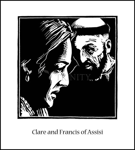 Sts. Clare and Francis - Wood Plaque