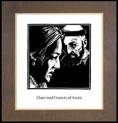 Wood Plaque Premium - Sts. Clare and Francis by J. Lonneman