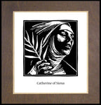 Wood Plaque Premium - St. Catherine of Siena by J. Lonneman