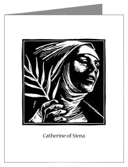 Custom Text Note Card - St. Catherine of Siena by J. Lonneman