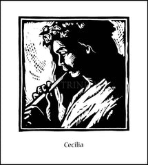 Wood Plaque - St. Cecilia by J. Lonneman