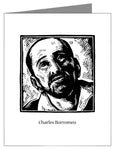 Custom Text Note Card - St. Charles Borromeo by J. Lonneman