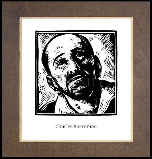 St. Charles Borromeo - Wood Plaque Premium