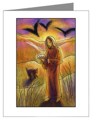 Custom Text Note Card - Christ in the Desert by J. Lonneman