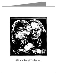 Custom Text Note Card - St. Elizabeth and Zachariah by J. Lonneman