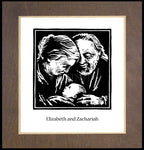 Wood Plaque Premium - St. Elizabeth and Zachariah by J. Lonneman