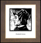 Wood Plaque Premium - St. Elizabeth Ann Seton by J. Lonneman