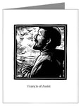 Custom Text Note Card - St. Francis of Assisi by J. Lonneman