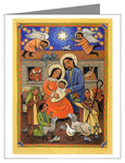 Custom Text Note Card - Folk Nativity by J. Lonneman