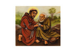 Holy Card - St. Francis and Lepers by J. Lonneman