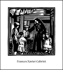 Wood Plaque - St. Frances Cabrini by J. Lonneman