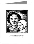 Custom Text Note Card - St. Gianna Beretta Molla by J. Lonneman