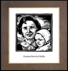 Wood Plaque Premium - St. Gianna Beretta Molla by J. Lonneman