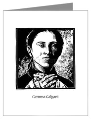 Custom Text Note Card - St. Gemma Galgani by J. Lonneman