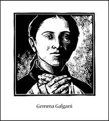 Wood Plaque - St. Gemma Galgani by J. Lonneman