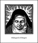 Wood Plaque - St. Hildegard of Bingen by J. Lonneman