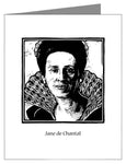 Custom Text Note Card - St. Jane Frances de Chantal by J. Lonneman
