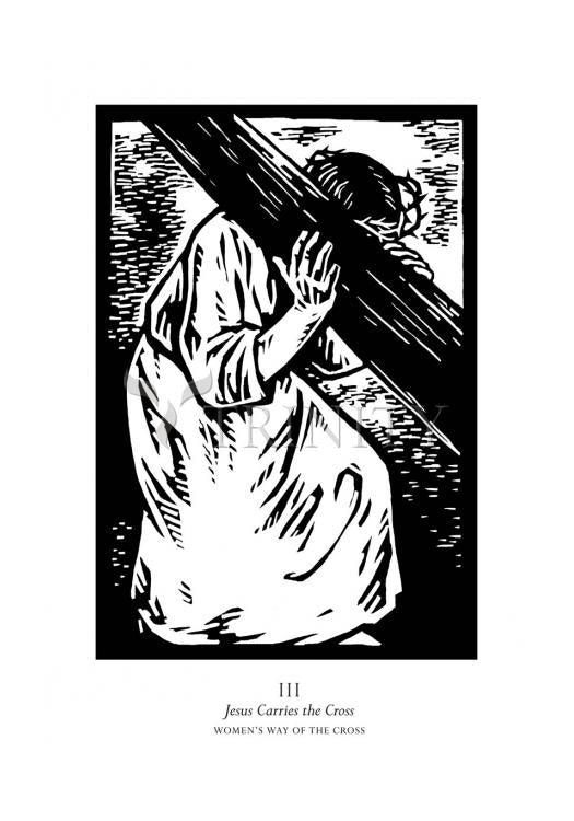 Women's Stations of the Cross 03 - Jesus Carries the Cross - Holy Card