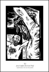 Wood Plaque - Scriptural Stations of the Cross 11 - Jesus Comforts the Good Thief by J. Lonneman