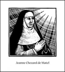 Wood Plaque - Ven. Jeanne Chézard de Matel by J. Lonneman