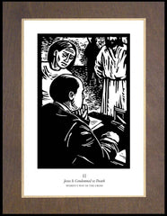 Wood Plaque Premium - Women's Stations of the Cross 02 - Jesus is Condemned to Death by J. Lonneman