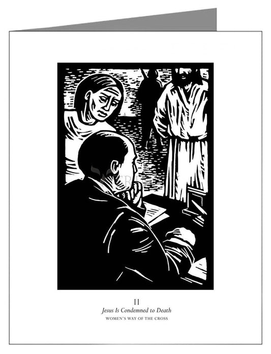 Women's Stations of the Cross 02 - Jesus is Condemned to Death - Note Card Custom Text