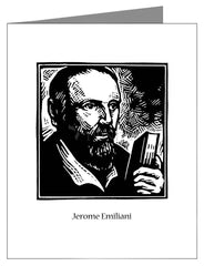 Custom Text Note Card - St. Jerome Emiliani by J. Lonneman